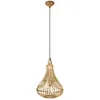 Image de Eglo Suspension luminaire Amsfield, lustre suspendu vintage, nature, bohème, hygge, lampe de salon et de salle à manger en acier et bois naturel, douille E27, Ø 35 cm
