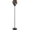 Image de Eglo Lampadaire CARLTON 1, lampe de sol à flamme, lampe sur pied en acier, couleur : noir, cuivre, douille : E27, interrupteur à pied inclus