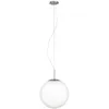 Image de Eglo Suspension luminaire Piedale Pro, lampe boule pour salle à manger, plafonnier suspendu, lustre salon en métal argenté et verre en blanc satiné, douille E27, Ø 35 cm