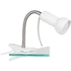 Image de Eglo Lampe à pince Fabio, lampe de lecture avec pince et interrupteur, spot à pince en métal argenté et plastique blanc, lampe de lecture E14