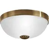 Image de Eglo Plafonnier Imperial, lampe de plafond vintage à 2 flammes, style rustique, lampe de séjour en métal patiné et verre satiné blanc, éclairage cuisine et couloir avec douille E27