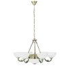 Image de Eglo Suspension Savoy, 8 flammes vintage rustique, métal patiné, verre satiné blanc, lampe suspendue pour salle à manger ou salon, douilles E14 et E27
