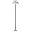 Image de Eglo Lampadaire extérieur SIDNEY, luminaire extérieur à 3 flammes, lampe sur pied en acier inoxydable, verre : blanc, opale mat, couleur : argent, douille : E27, IP44