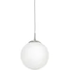 Image de Eglo Lustre RONDO 1, suspension à flamme, lampe pendante en acier, couleur : nickel mat, verre : opale blanc mat, douille : E27, Ø : 30 cm
