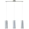 Image de Eglo Suspension Pinto Nero, suspension 3 lampes, matériau : acier, couleur : nickel mat, verre : verre fumé, opale mat, blanc, douille : E27