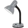 Image de Eglo Lampe de table BASIC 1, 1 lampe à poser à flamme, lampe de bureau en acier et en plastique, couleur : argent, douille : E27