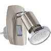 Image de Eglo Lampe Pince Ancona Acier Plastique Hv 1 X Gu10 Max 25 W Non Incluse, Interrupteur Pour Un Dans Le Câble, L = 13 cm, Nickel Mat/Argenté 92924