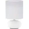 Image de EGLO Lampe de table Trondio, lampe de bureau en céramique et tissu, lampe