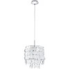 Image de Eglo Suspension Fedra, lampe suspendue 1 flamme, luminaire suspendu en métal chromé, cristal clair, nacre, lampe pour table à manger, lampe de salon suspendue avec douille E27, Ø 25 cm