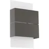 Image de EGLO Lampe murale extérieure LED KIBEA, lampe extérieure à 2 flammes, applique murale en acier galvanisé, couleur : anthracite, blanc, IP44