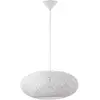 Image de Eglo Suspension Campilo, lampe suspendue 1 flamme, luminaire suspendu en fil textile et plastique, lampe de table à manger blanche, lampe de salon suspendue avec douille E27, Ø 45 cm