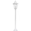Image de Eglo Lampadaire extérieur Navedo, luminaire sur pied, borne lumineuse, lampe de jardin et de chemin en font d’aluminium blanc et verre, douille E27, h 120 cm, IP44