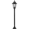 Image de EGLO Lampadaire extérieur Navedo, lampe de chemin vintage, éclairage d'extérieur pour allée et jardin, fonte d'aluminium noir avec patine argentée et verre, E27, IP44, 120 cm