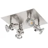 Image de Eglo 94147 Plafonnier à spots Différents matériaux, Argent