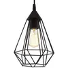 Image de Eglo Suspension luminaire Tarbes, lustre au look vintage et rétro, lampe suspendue en acier et plastique noir, douille E27, Ø 17,5 cm