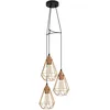 Image de Eglo Lustre TARBES, suspension à 3 flammes vintage au look rétro, matériau : acier, couleur : cuivre, noir, douille : E27, Ø 31 cm