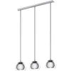 Image de Eglo Suspension Rocamar, lampe suspendue 3 flammes moderne, luminaire suspendu en métal chromé et verre transparent, lampe de salle à manger, lampe de salon suspendue avec douille E27