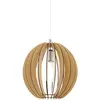 Image de Eglo Suspension Cossano, lampe suspendue 1 flamme vintage, suspension en acier et bois nickel mat, érable, lampe pour table à manger, lampe de salon suspendue avec douille E27, Ø 30 cm