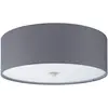 Image de Eglo Lampe de plafond PASTERI, plafonnier en textile à 3 flammes, matériau : acier, tissu, verre, couleur : nickel mat, gris, douille : E27, Ø : 47,5 cm