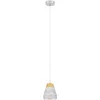 Image de Eglo Suspension luminaire Tarega, lustre suspendu en béton, lampe de salle à manger en acier, bois et béton, gris, brun, douille E27, Ø 150 mm