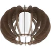 Image de Eglo Plafonnier Stellato 3, lampe de plafond 1 flamme vintage, lampe de salon en acier, bois et verre nickel mat, marron, blanc, lampe de cuisine, lampe de couloir avec douille E27