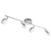 Image de Eglo LED Plafonnier Salto, lampe de plafond à 4 flammes, spot de plafond en métal et plastique, lampe de salon chromée, lampe LED pour couloir blanc chaud