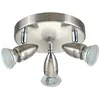 Image de Eglo LED Plafonnier Magnum LED, lampe de plafond 3 flammes, spot en métal, lampe de séjour nickel mat, chrome, spots avec ampoules GU10, blanc chaud, Ø 18 cm