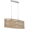 Image de Eglo Suspension Sendero, lampe suspendue Boho, luminaire en acier nickel mat, bois d'érable, lampe de salle à manger naturelle, luminaire salon suspendu avec douille E27, 77,5 cm
