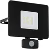 Image de Eglo LED Projecteur extérieur Faedo 3, lampe d'extérieur à 1 flamme avec détecteur de mouvement, spot mural à détecteur en aluminium, couleur : blanc, verre : transparent, 30 Watt, IP44