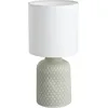 Image de Eglo Lampe de table de chevet Bellariva, lampe de salon à poser en céramique couleur gris et tissu blanc, luminaire avec interrupteur, douille E14
