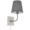 Image de Eglo Applique Murale Pausia 97887 - en Bois, Acier Blanc Patiné, Nickel Mat