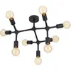 Image de Eglo Plafonnier Bocadella 1, lampe de plafond industrielle 9 flammes, design extravagant, lampe de salon en acier noir, éclairage de cuisine, lampe de couloir avec douille E27