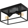 Image de Eglo Luminaire plafonnier Silentina, 2 lampes, lustre au style industriel en acier noir, lumière plafond pour salon, cuisine et couloir, douille E27