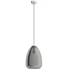 Image de Eglo Suspension luminaire Alobrase, lampe de plafond suspendue, lustre salon ou salle à manger en métal aspect chromé et verre fumé noir transparent, douille E27, Ø 30 cm