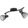 Image de Eglo Plafonnier Carovigno, lampe de plafond 2 flammes, style classique et minimaliste, projecteur en acier, lampe de salon noire, lampe de cuisine, spots avec douille E14