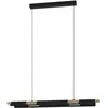 Image de Eglo Suspension luminaire LED Ermua, lustre chambre dimmable, plafonnier en métal, bois et plastique en noir, brun et blanc pour salon ou salle à manger, blanc chaud