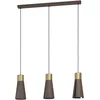 Image de Eglo Suspension luminaire LED Losalomas, lustre chambre élégant à 3 flammes, plafonnier salon ou salle à manger en métal moka et laiton, blanc chaud, douille GU10