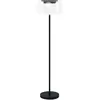 Image de Eglo Lampadaire LED Briaglia-c, lampe à poser dimmable, luminaire salon connecté en métal noir avec boule en verre et cylindre opaque, blanc chaud   froid, RVB