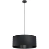 Image de Eglo Suspension luminaire Maserlo 1, lustre suspendu vintage en acier et textile noir, lampe de salon et de salle à manger, douille E27, Ø 53 cm