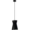Image de Eglo Suspension Valecrosia, lampe suspendue industrielle 1 flamme, suspension en acier noir et blanc, lampe de salle à manger, lampe de salon suspendue avec douille E27, L x l 18 cm
