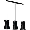 Image de Eglo Suspension Valecrosia, lampe suspendue industrielle 3 flammes, suspension en acier noir et blanc, lampe de salle à manger, lampe de salon suspendue avec douille E27, L 84 cm