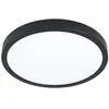 Image de Eglo LED Plafonnier Fueva 5, Ø 28,5 cm, lampe murale 1 flamme, lampe de plafond pour salle de bain en acier avec surface lumineuse en plastique noir et blanc, lampe LED d’appoint blanc chaud, IP44