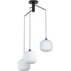 Image de Eglo Suspension luminaire Mantunalle, lampe de plafond suspendue à 3 flammes, grappe de pendentifs, lustre salon ou salle à manger en métal noir et verre blanc, douille E27, Ø 62 cm