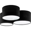 Image de Eglo Luminaire plafonnier Pastore 2 à 3 flammes, lustre en tissu noir et blanc, lampe de plafond pour salon, chambre à coucher ou couloir, douille E27