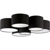 Image de Eglo Luminaire plafonnier Pastore 2 à 6 flammes, lustre en tissu noir et blanc, lampe de plafond pour salon, chambre à coucher ou couloir, douille E27
