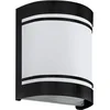 Image de Eglo Applique murale extérieure LED Cerno, éclairage mural d’extérieur en acier zingué noir et verre opaque, douille E27, IP44