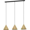 Image de Eglo Suspension luminaire Narices à 3 flammes, lustre chambre minimaliste, plafonnier salon ou salle à manger en métal laiton brossé, doré et noir, douille E27