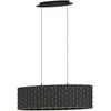 Image de Eglo Suspension luminaire Marasales, lustre chambre élégant à 2 flammes, plafonnier salon ou salle à manger en textile et métal laiton, douille E27, L 78 cm
