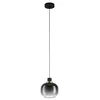Image de Eglo Suspension Oilella 1 flamme verre fumé métal noir-gris laiton, boule en verre, douille E27, Ø 19 cm, pour table à manger
