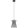 Image de Eglo Suspension luminaire Maseta, lustre chambre en métal noir et verre fumé, plafonnier salon ou salle à manger, douille E27